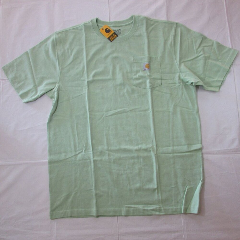 Carhartt Men's Loose Fit Heavyweight Short-Sleeve Pocket T-Shirt Aventurine K87